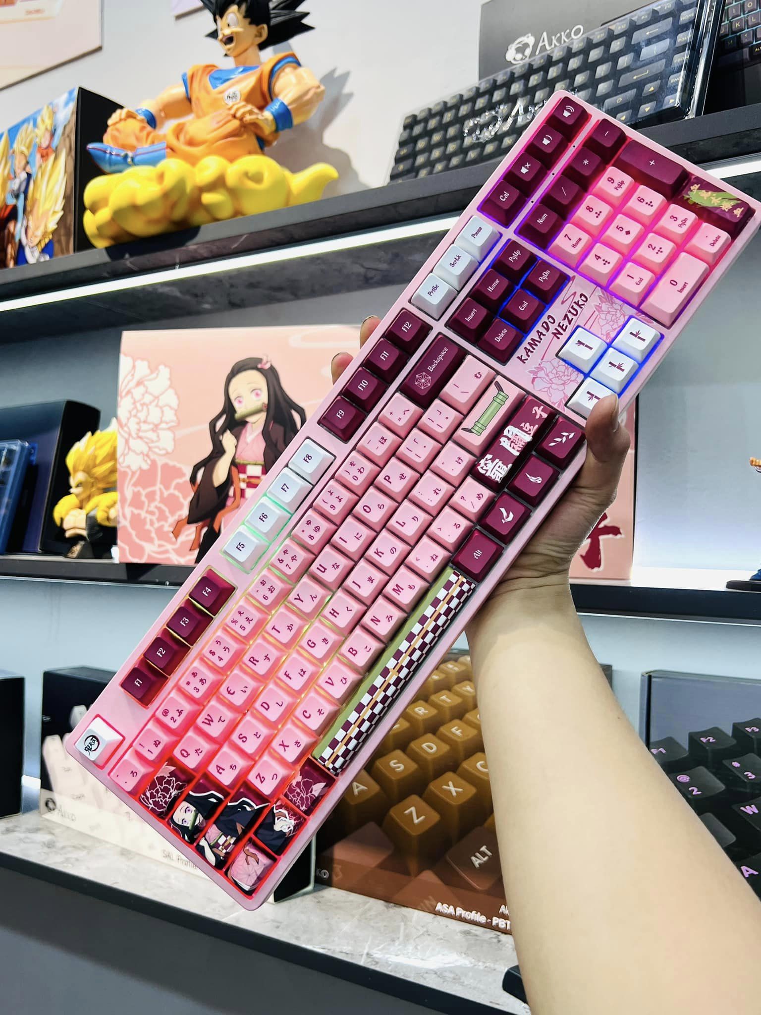 Bàn phím cơ AKKO 5108B Plus Demon Slayer - Kamado Nezuko/Kamado Tanjirou (Multi-modes/Hotswap/RGB/Akko cs switch - CrystaI) - Hàng chính hãng