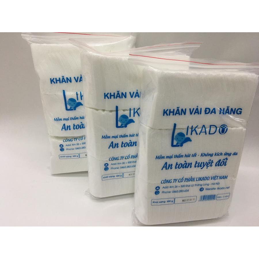 Combo 3 Bịch Khăn Vải Khô Likado (400g, kích thước 15 x 20cm)