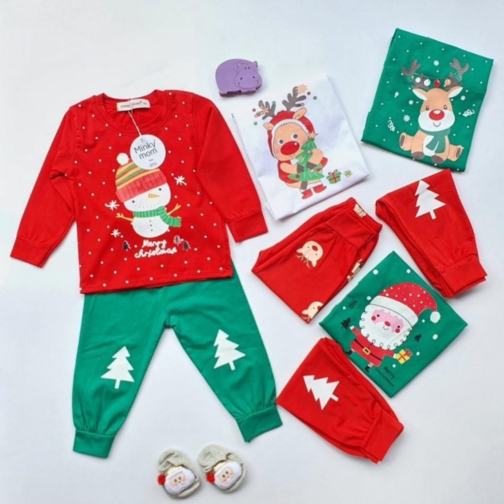 Đồ Giáng Sinh Cho Bé Bộ NOEL Minky Mom Cho Bé Trai Bé Gái Chất Cotton 100% dày dặn và giử ấm tốt cho bé