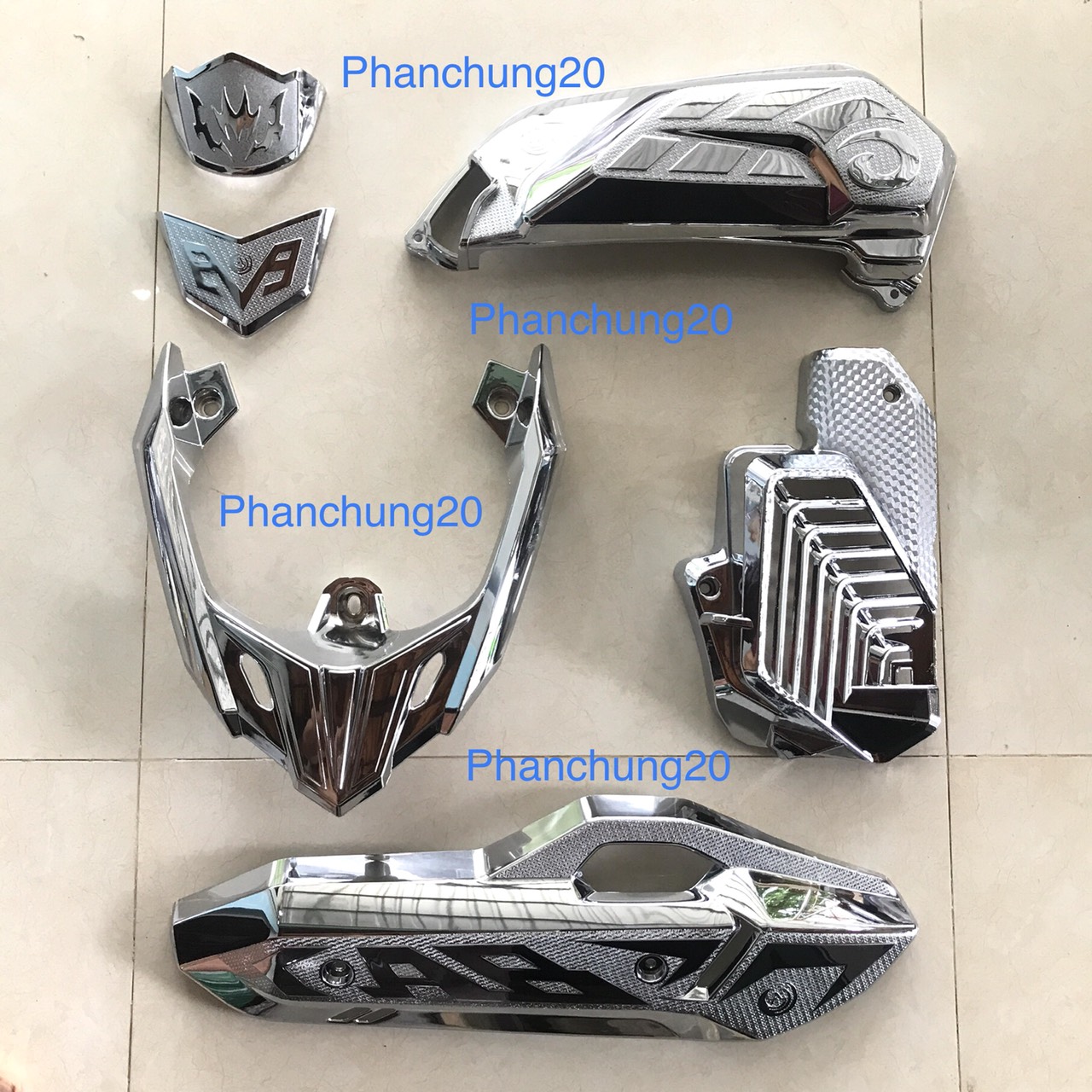COMBO ỐP PHỤ KIỆN TRANG TRÍ DÙNG CHO ĐỜI XE AB 2022 2023 2024 - 125 160cc CROM )