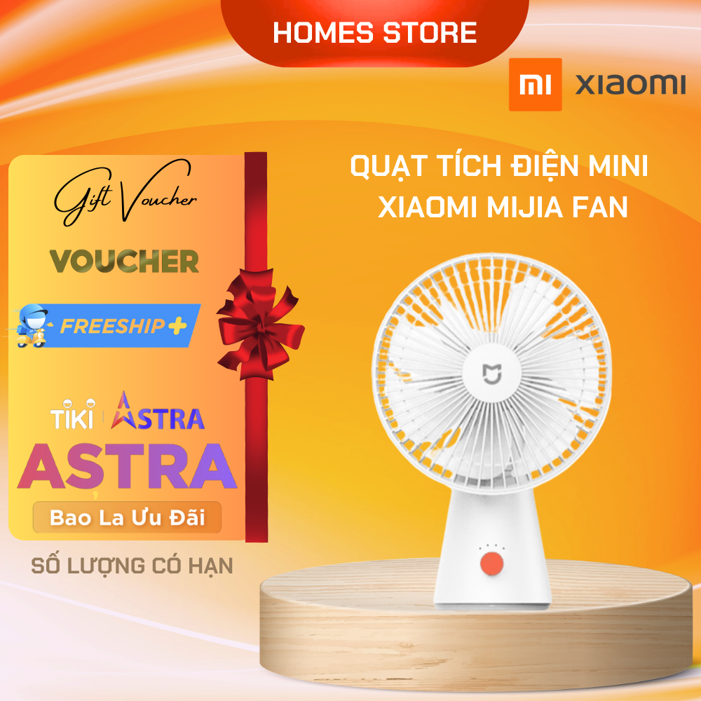 Quạt Tích Điện Gấp Gọn Mini XIAOMI MIJA Phiên Bản 2023 Không Gian Sử Dụng 10-20m2 Sử Dụng 18 Giờ Liên Tục - Hàng Chính Hãng