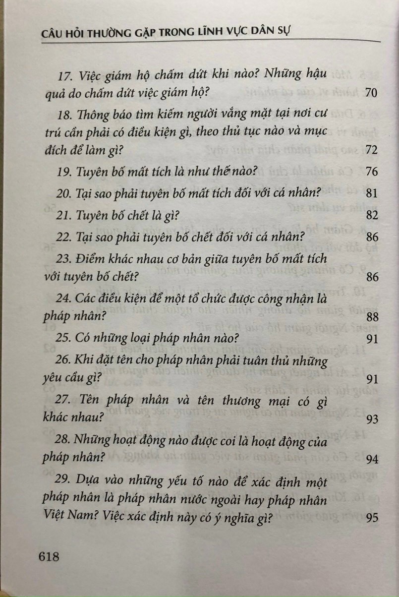 Câu hỏi thường gặp trong lĩnh vực dân sự