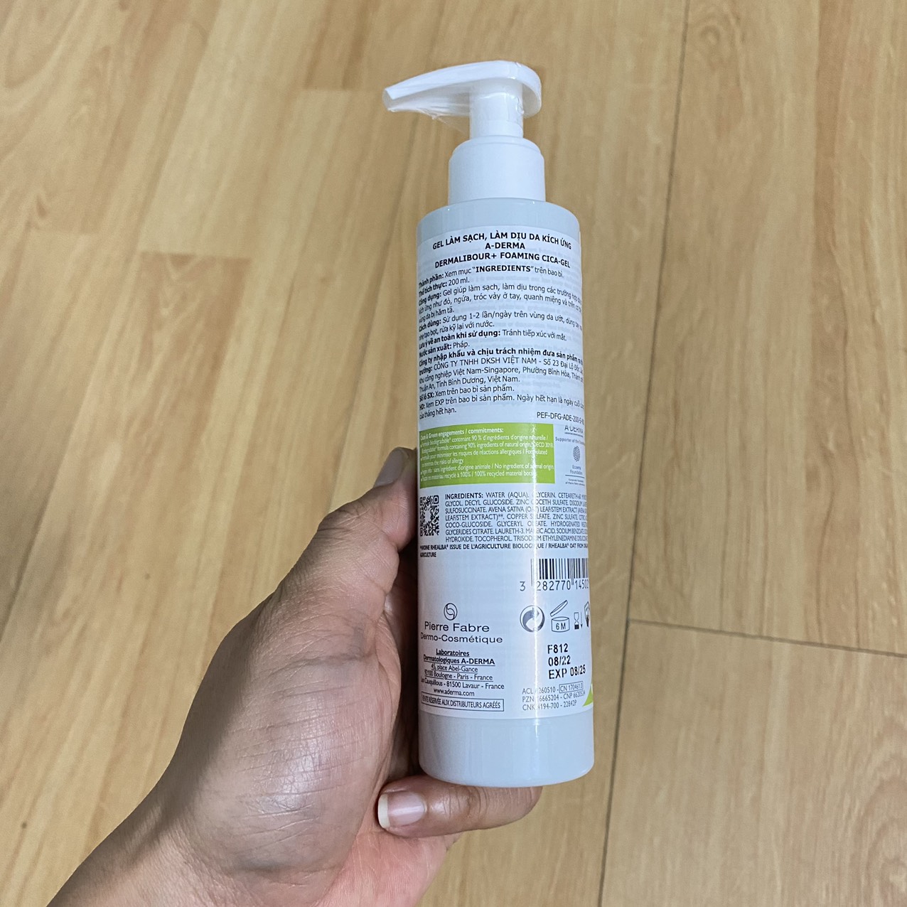 Gel làm sạch dịu nhẹ cho da khô, kích ứng A-Derma Dermalibour + Foaming gel 250ml