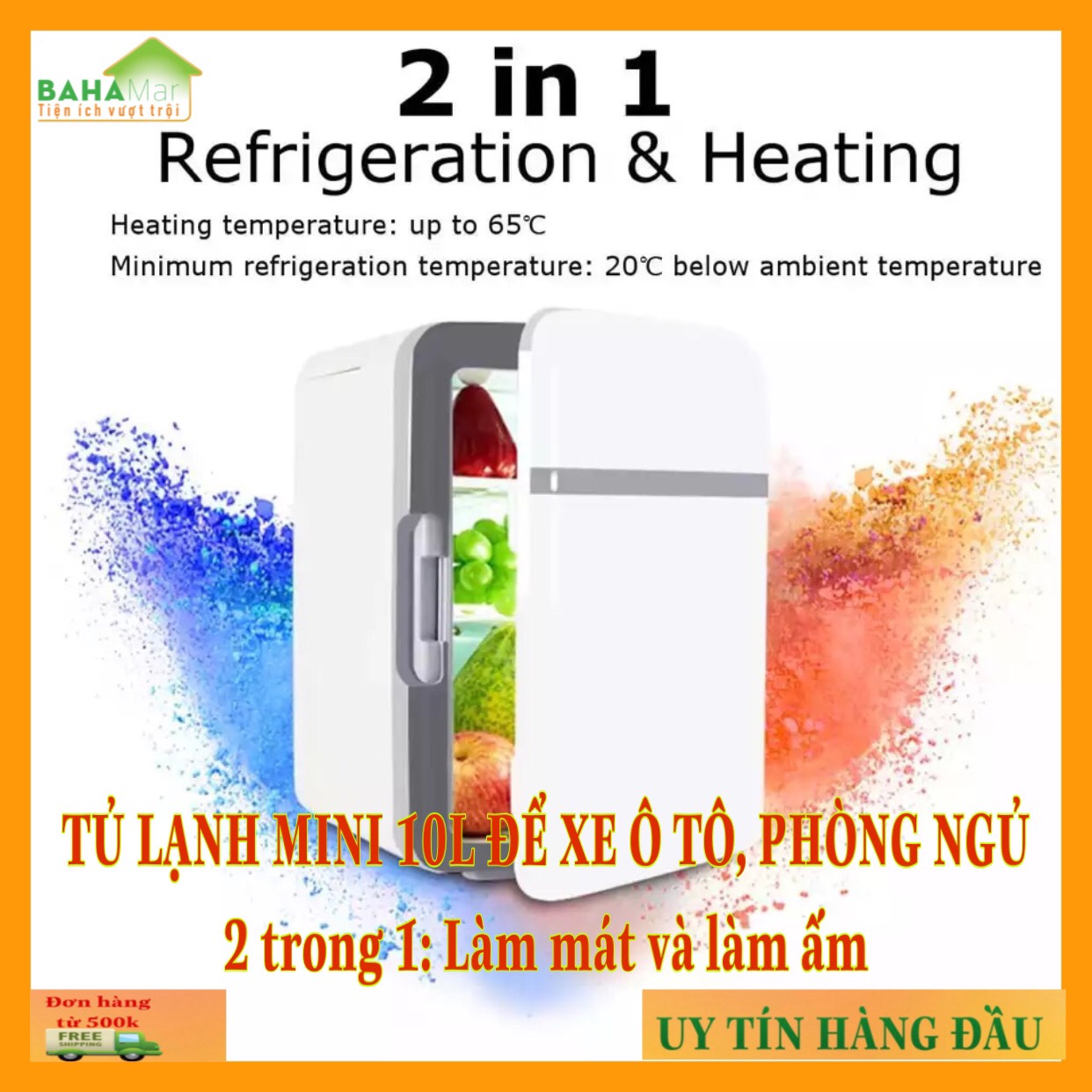 TỦ LẠNH MINI 10L ĐỂ XE Ô TÔ, VĂN PHÒNG, PHÒNG NGỦ... THUẬN TIỆN MANG ĐI DÃ NGOẠI, CẮM TRẠI."BAHAMAR"