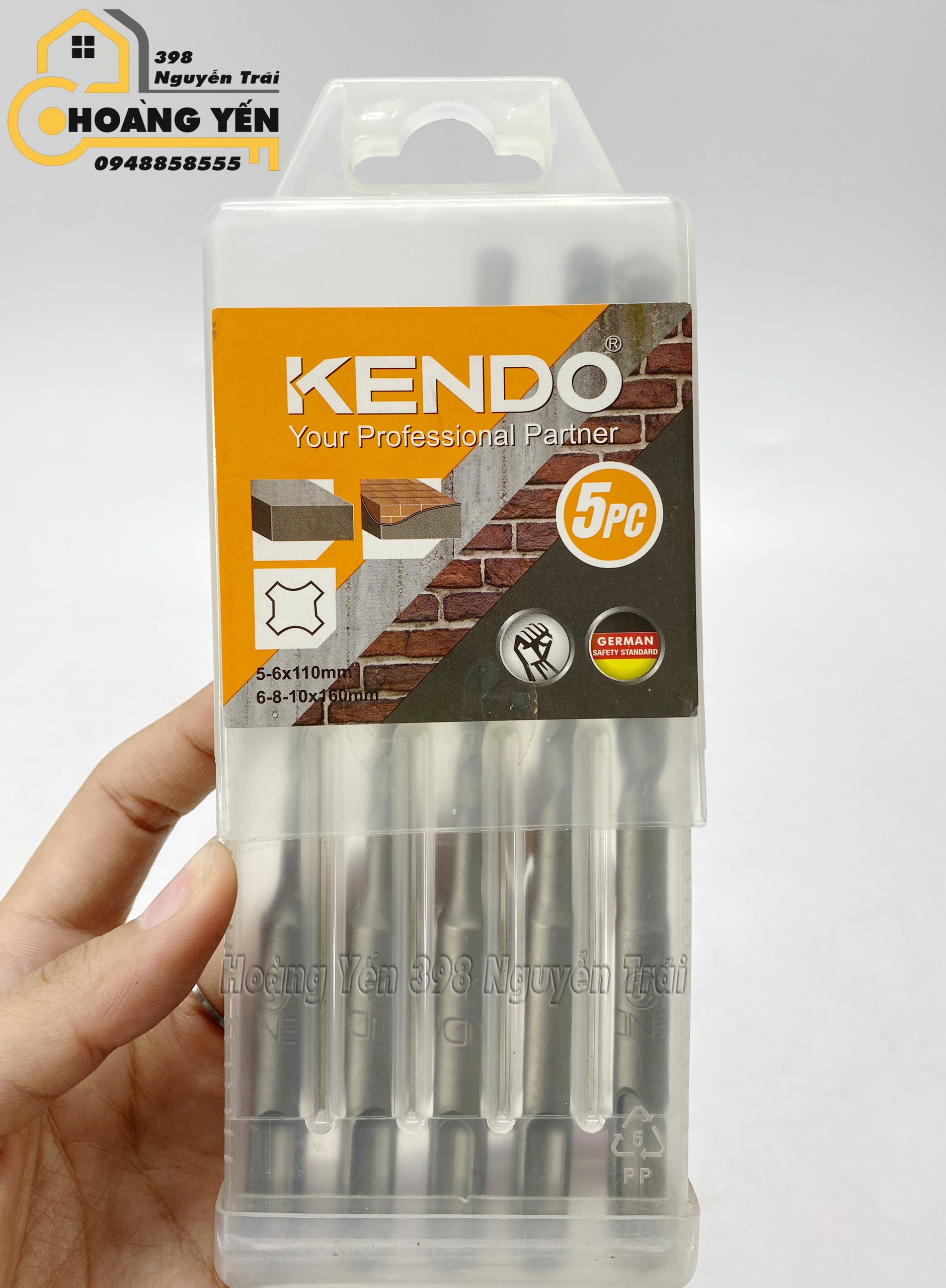 Hộp 5 mũi khoan đa năng KENDO 110mm/160mm Mũi khoan cho máy khoan tay Mũi khoan cho máy máy khoan xoay Mũi khoan bê tông gạch xi măng bê tông cốt thép