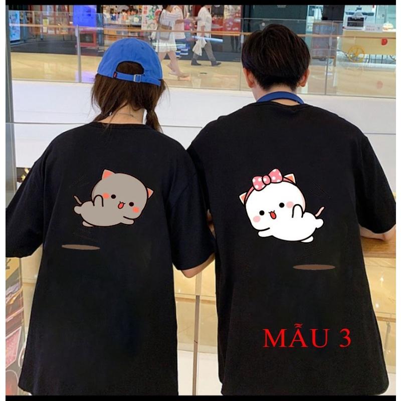 Áo thun đôi các mẫu gấu in lưng , phom rộng chất cotton thoáng mát