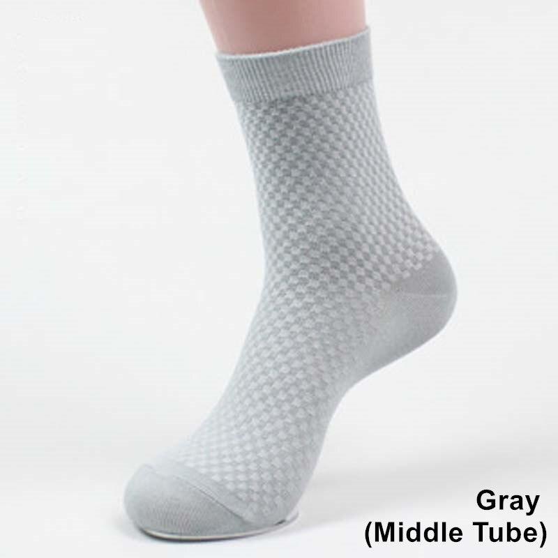 Men Socks Bamboo Fiber Breathable Deodorant Sport Socks High Tube Solid Color Elastic Business Socks Men Short Socks