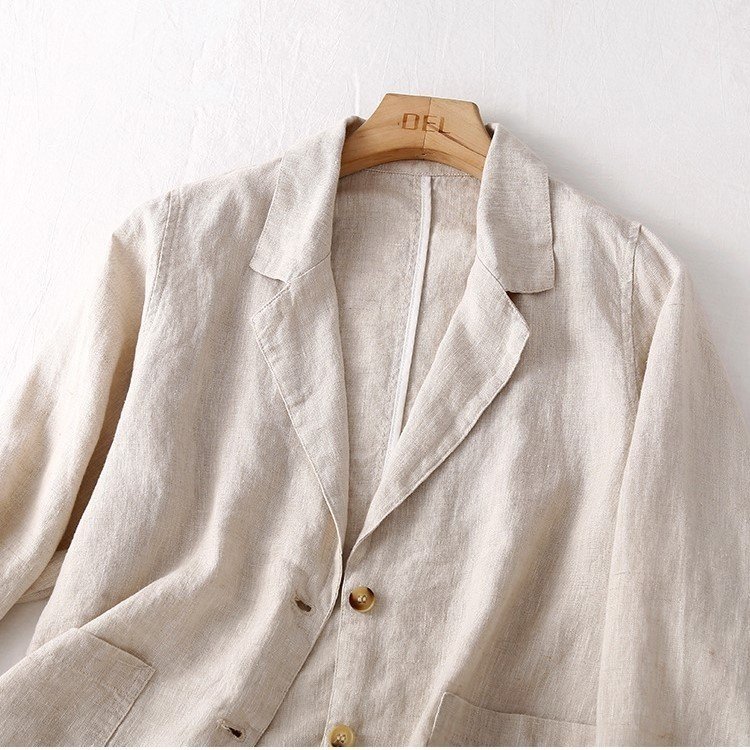 Set áo blazer phối sơ mi kèm quần suông rộng Hàn Quốc phong cách công sở Đũi Việt