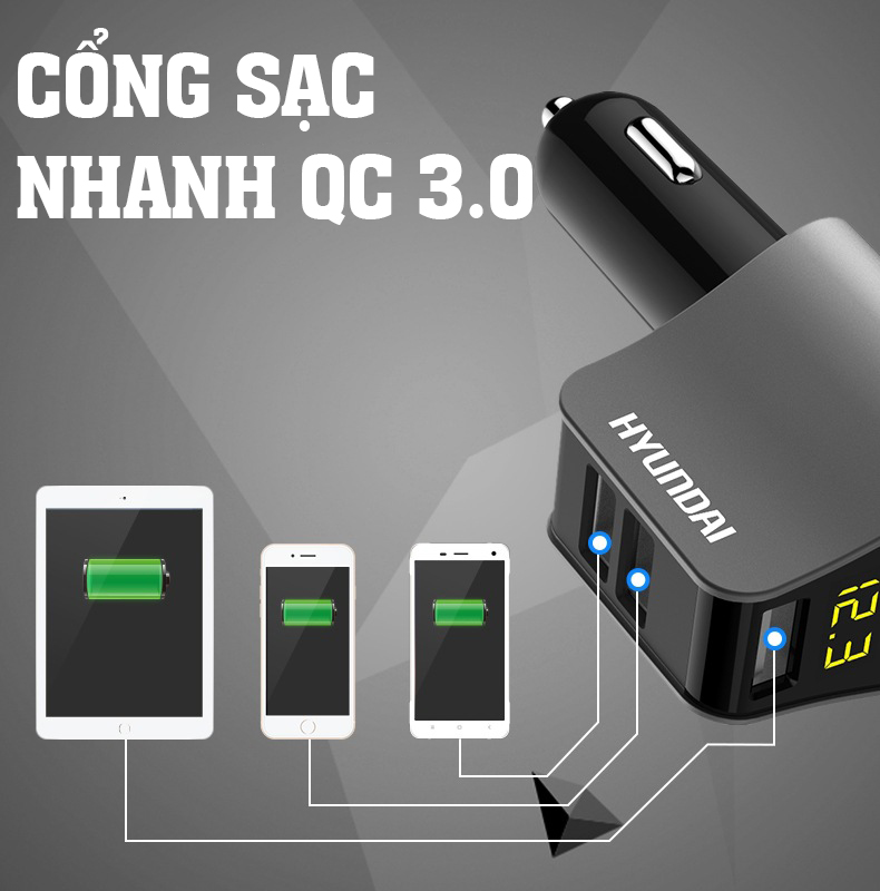 Tẩu sạc ô tô sạc nhanh điện thoại di động - D1621