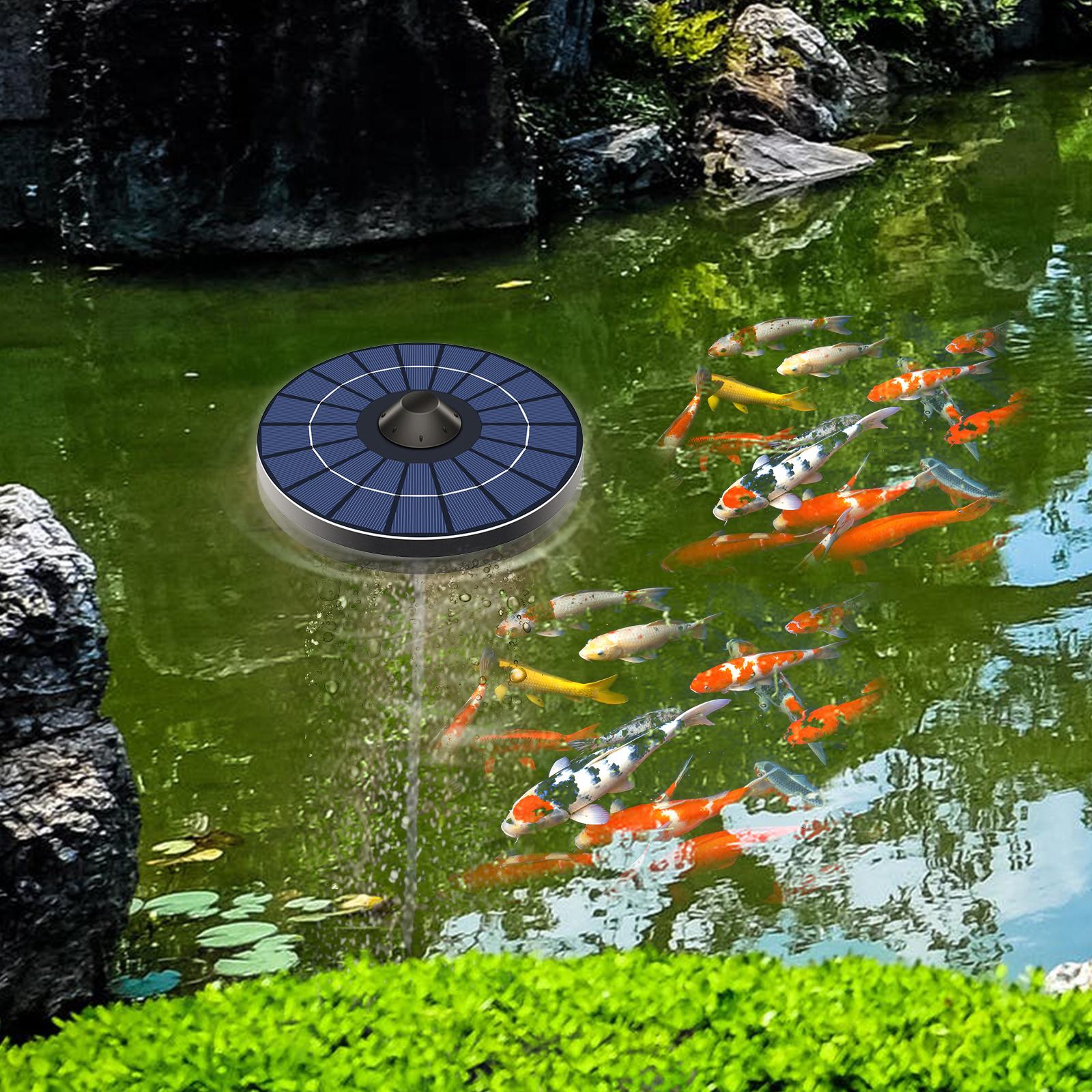 Bơm oxy nổi serator Solar trên mặt hồ với ống khí và bong bóng cho Bể chứa, hồ cá