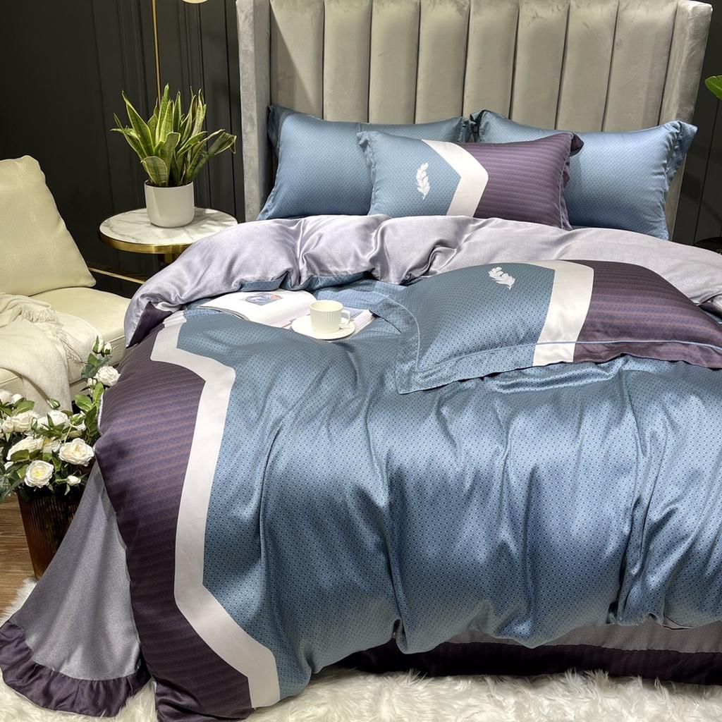 Bộ chăn ga gối lụa 100%Tencel 60s Họa tiết cao cấp, siêu mềm mát mịn - DESIGN 893