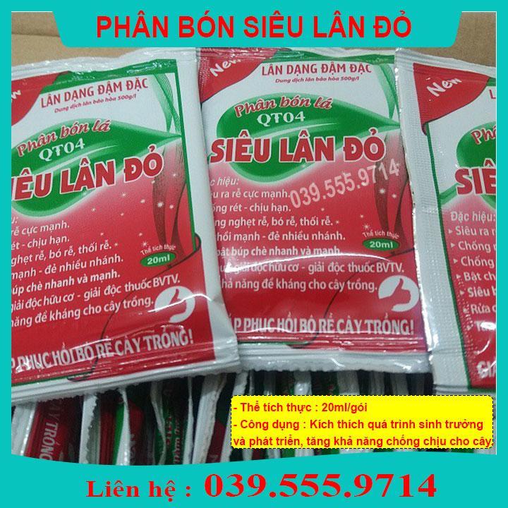 10 GÓI PHÂN BÓN LÁ SIÊU LÂN ĐỎ TÚI 20ML - GIÚP CÂY CHỐNG CHỊU