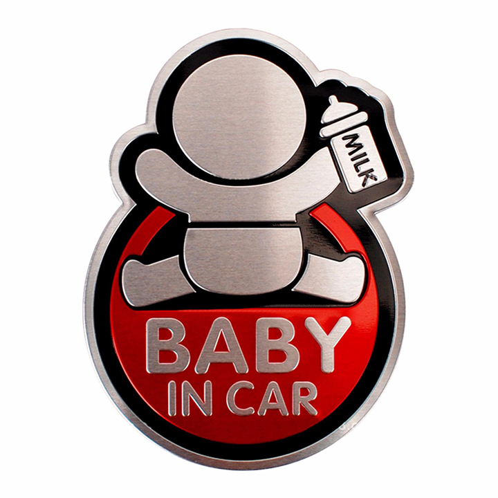 Logo dán kim loại BABY IN CAR