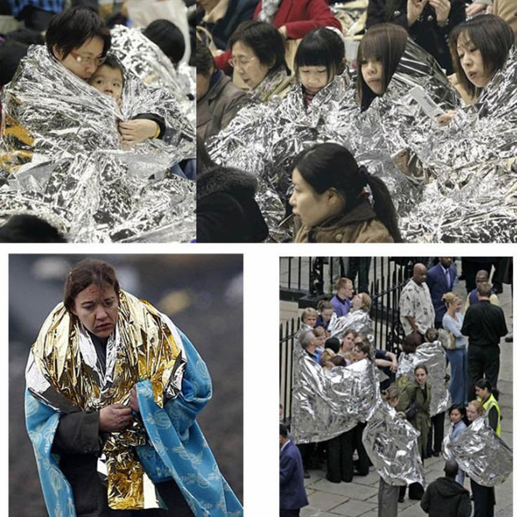 Outdoor First Aid Blanket Emergency Survival Sleeping Bags Silver 210x130cm