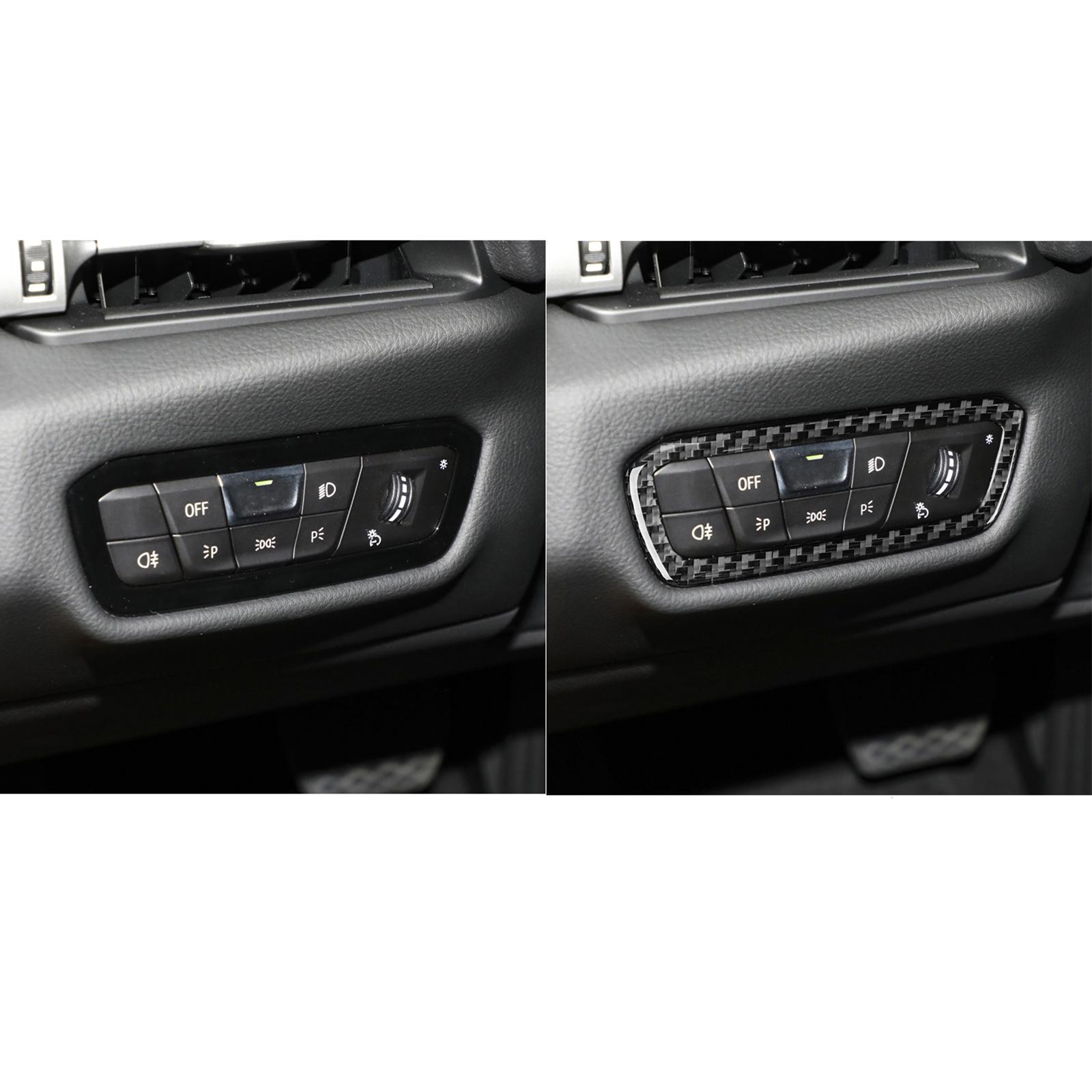Vehicle Headlight Switch Button Sticker Carbon Fiber for A90 Decoration