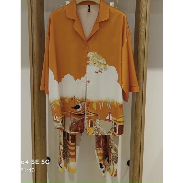 PYJAMA DÀI HOẠ TIẾT PHƯỢNG HOÀNG LỬA CAO CẤP