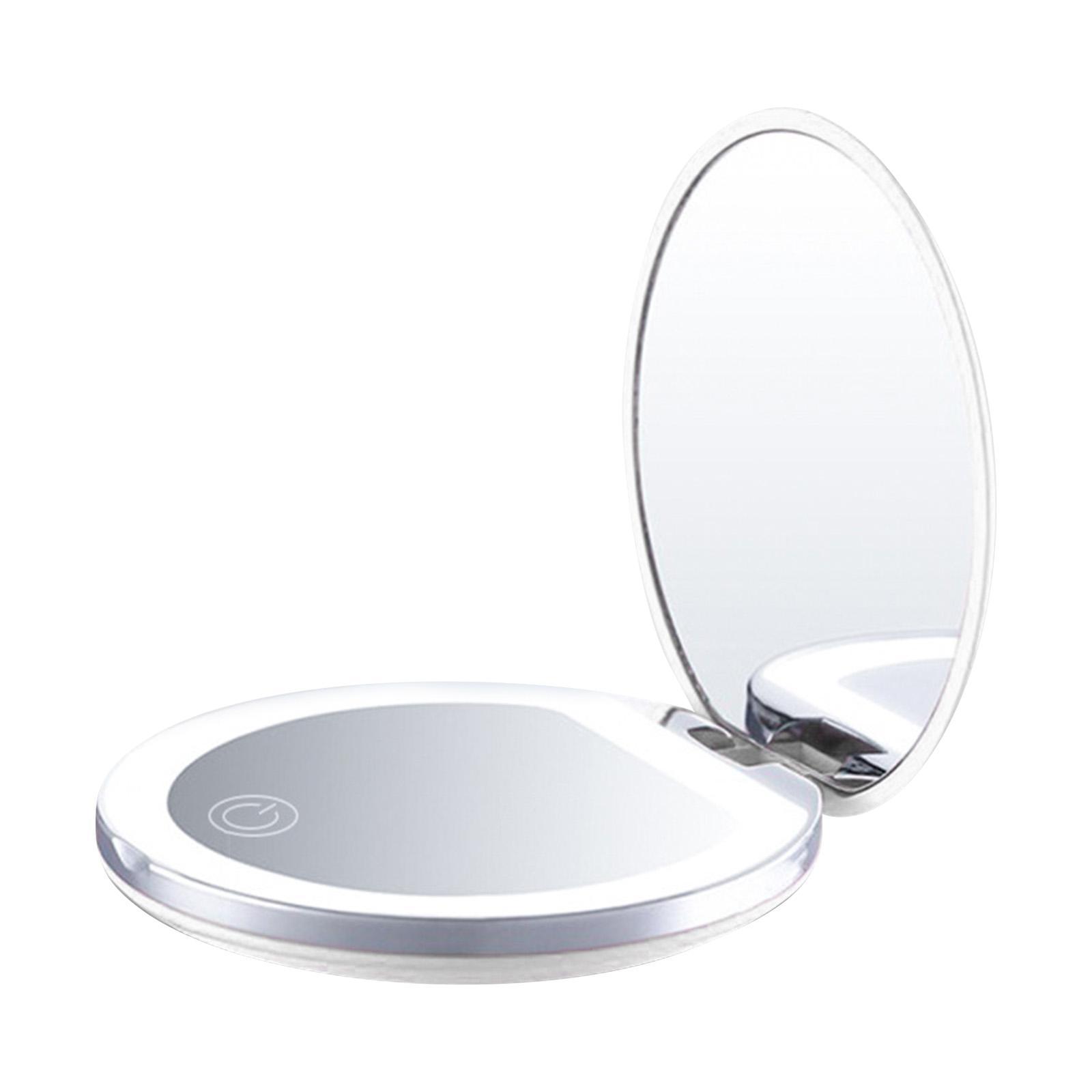 Makeup Mirror Compact Cosmetic Folding Portable Pocket With LED Lights Lamps