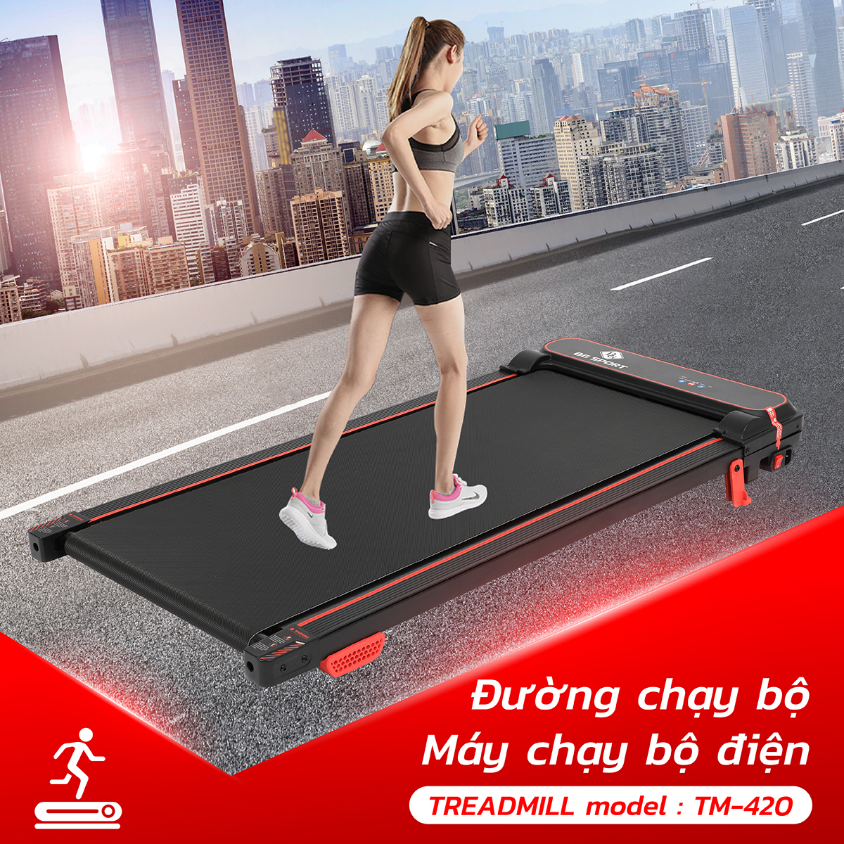 BG Máy chạy bộ TM-420, Máy Chạy Bộ Tại Chỗ máy tập cầm tay máy tập chạy bộ (hàng nhập khẩu)