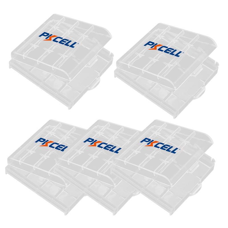 5 Chiếc PKCELL Hộp Pin Ốp Lưng Giá Đỡ Hộp Bảo Quản 4 Khe Cắm Cho Cả Pin AA AAA Nhựa Trắng
