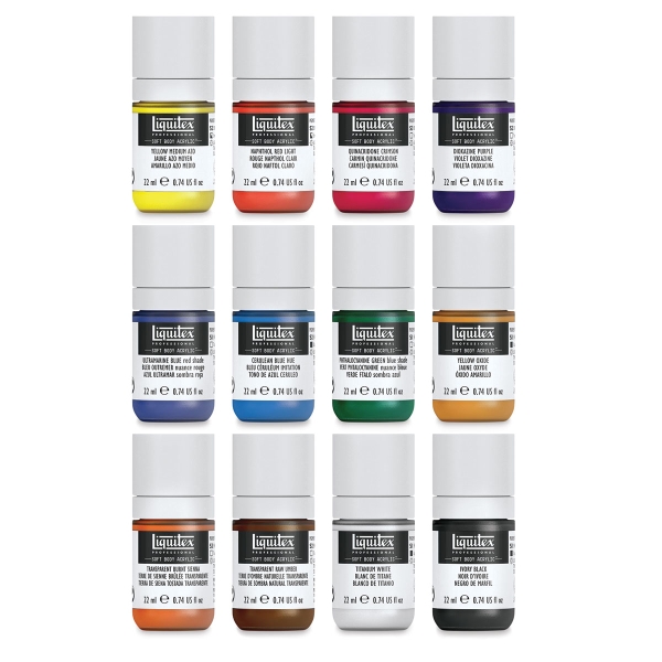 Bộ 12 màu vẽ vải Liquitex Soft Body