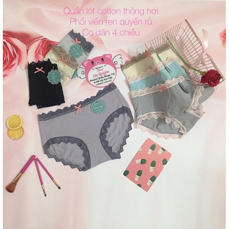 Quần lót Cotton thông hơi phối ren quyến rũ