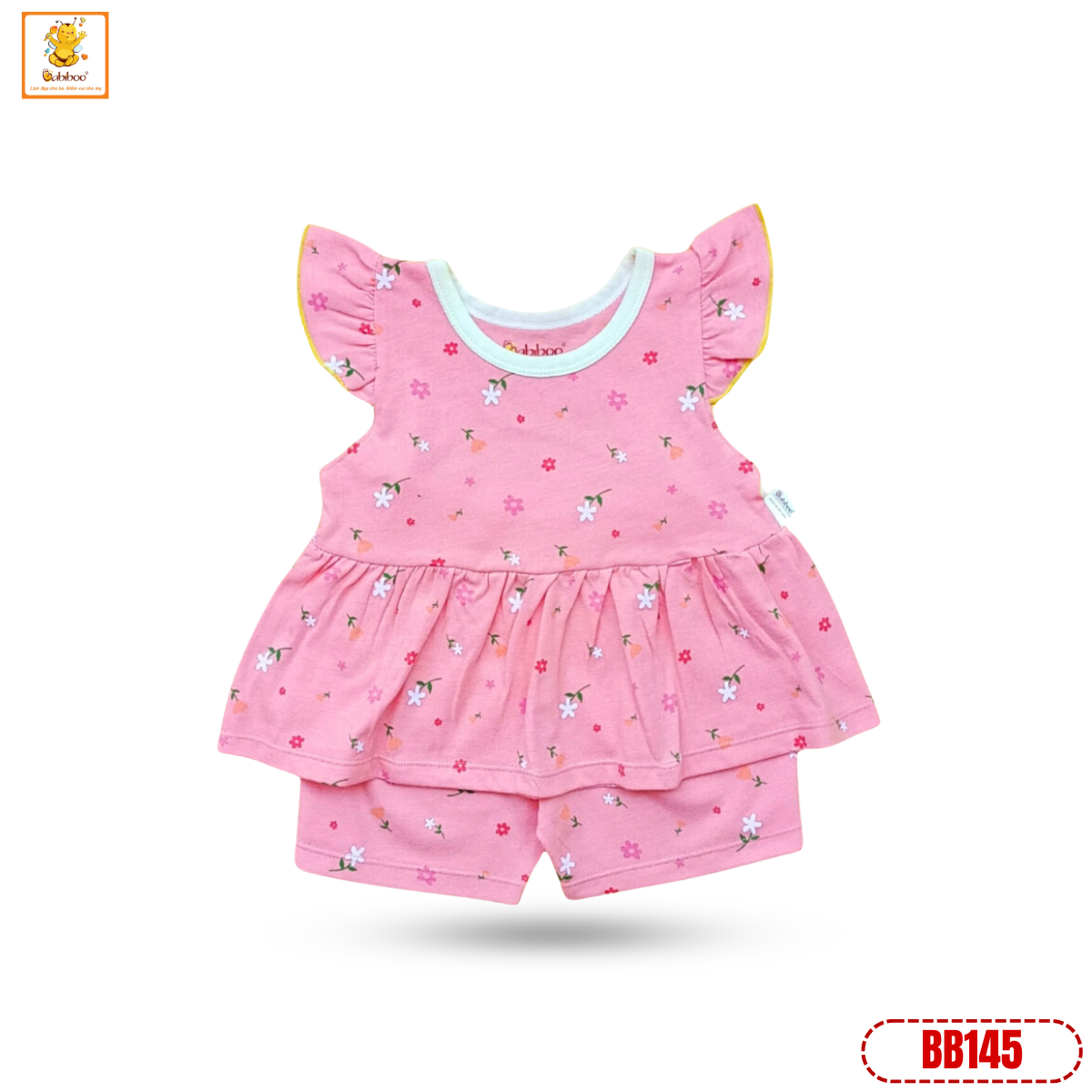 Đồ bé gái Babiboo bộ cánh tiên xinh xắn vải cotton 2 chiều BB145