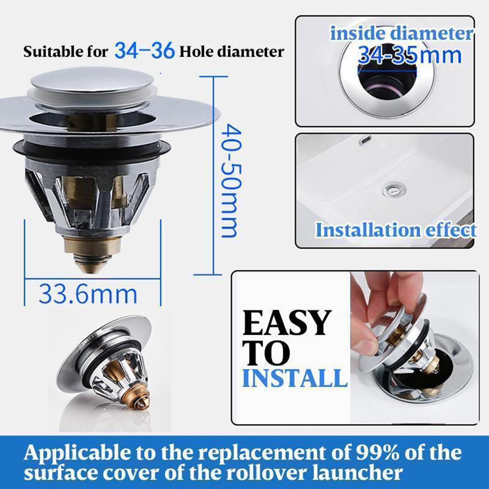 Bounce Core Push Type Tool Basin Pop-up Drain Filter With Basket Accessories