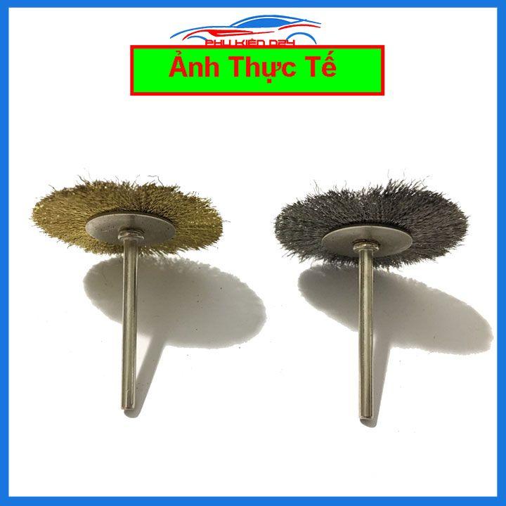 Chổi đánh gỉ trục 3mm đường kính 40mm sợi thép sợi đồng