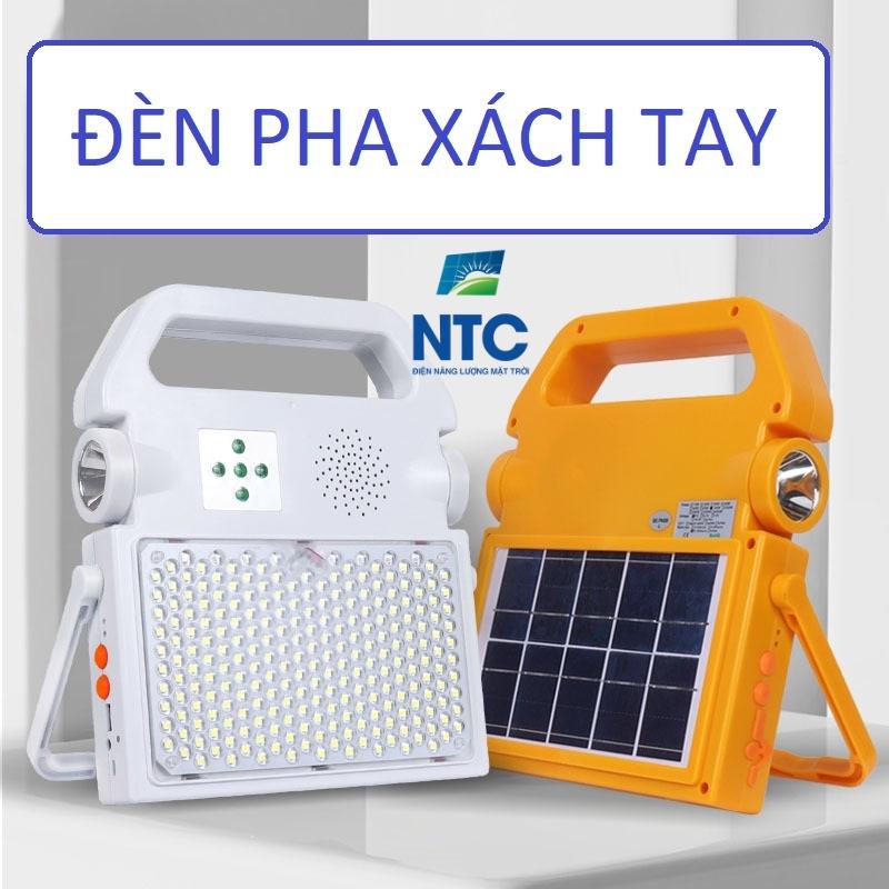 Đèn pha năng lượng mặt trời đa năng xách tay 100w siêu sáng, sạc pin điện thoại - Phát loa bluetooth