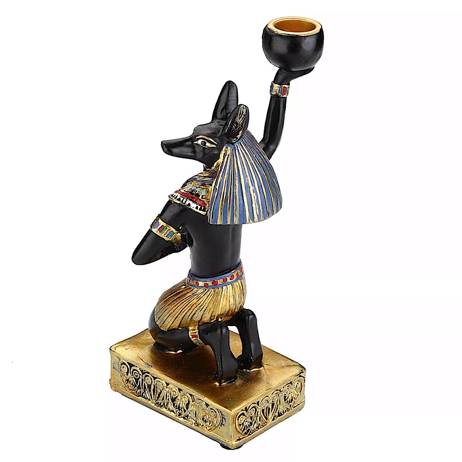 TƯỢNG THẦN ĐẦU CHÓ ANUBIS AI CẬP CAO 20cm CÓ THỂ CẮM NẾN