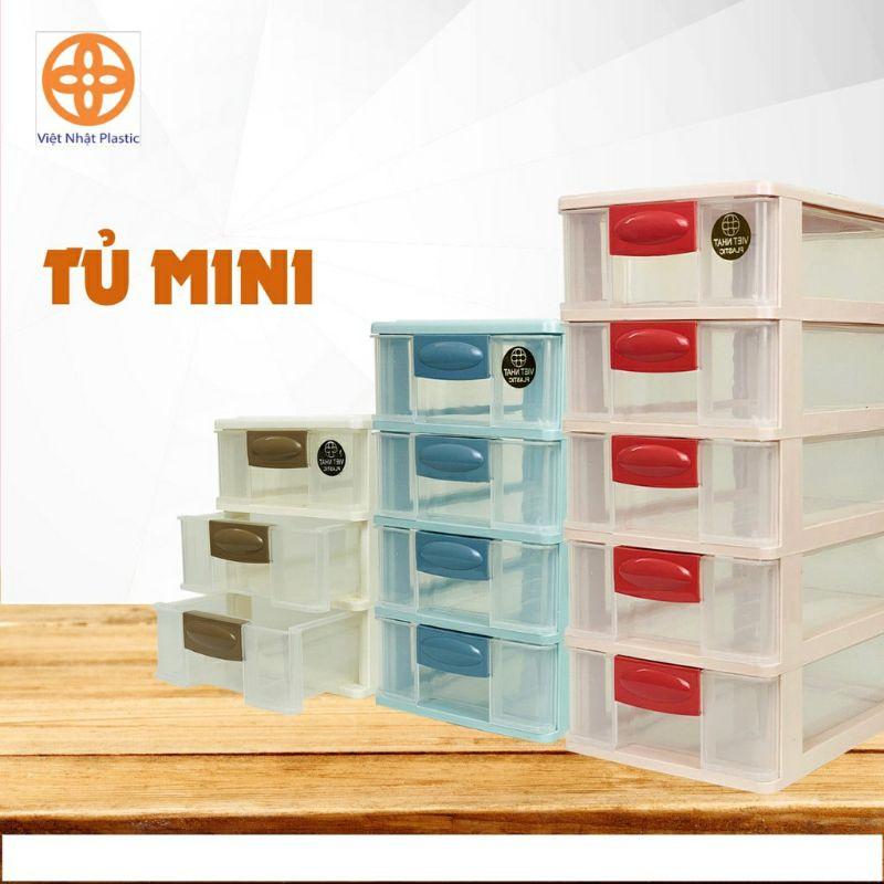 Tủ mini để bàn đa năng 3 tầng, 4 tầng, 5 tầng nhựa Việt Nhật