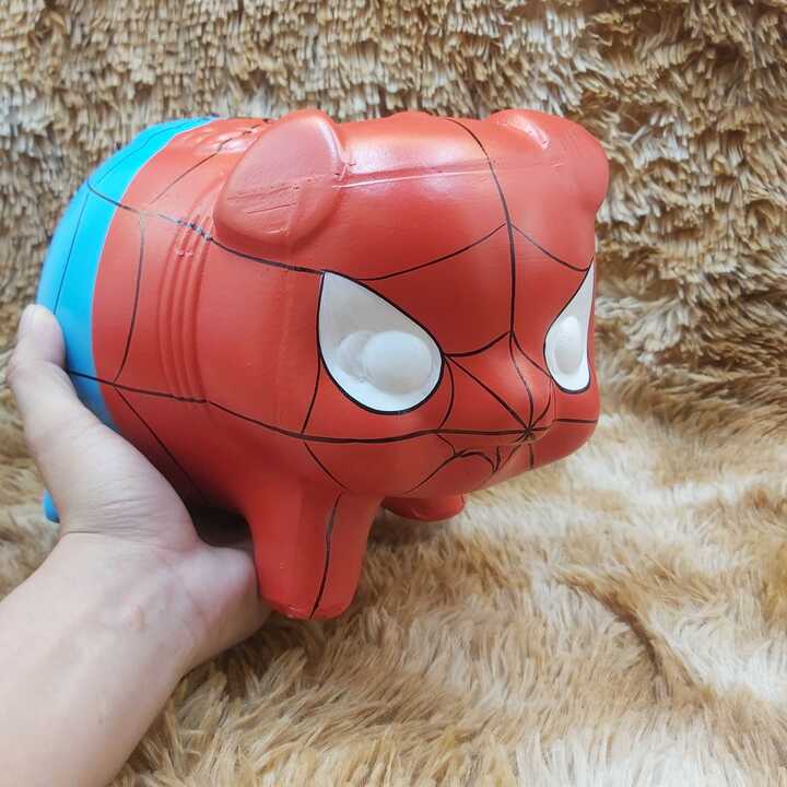 Lợn đất tiết kiệm tiền mẫu Spider Man size trung – ống heo làm quà sinh nhật – mang lại may mắn, tài lộc