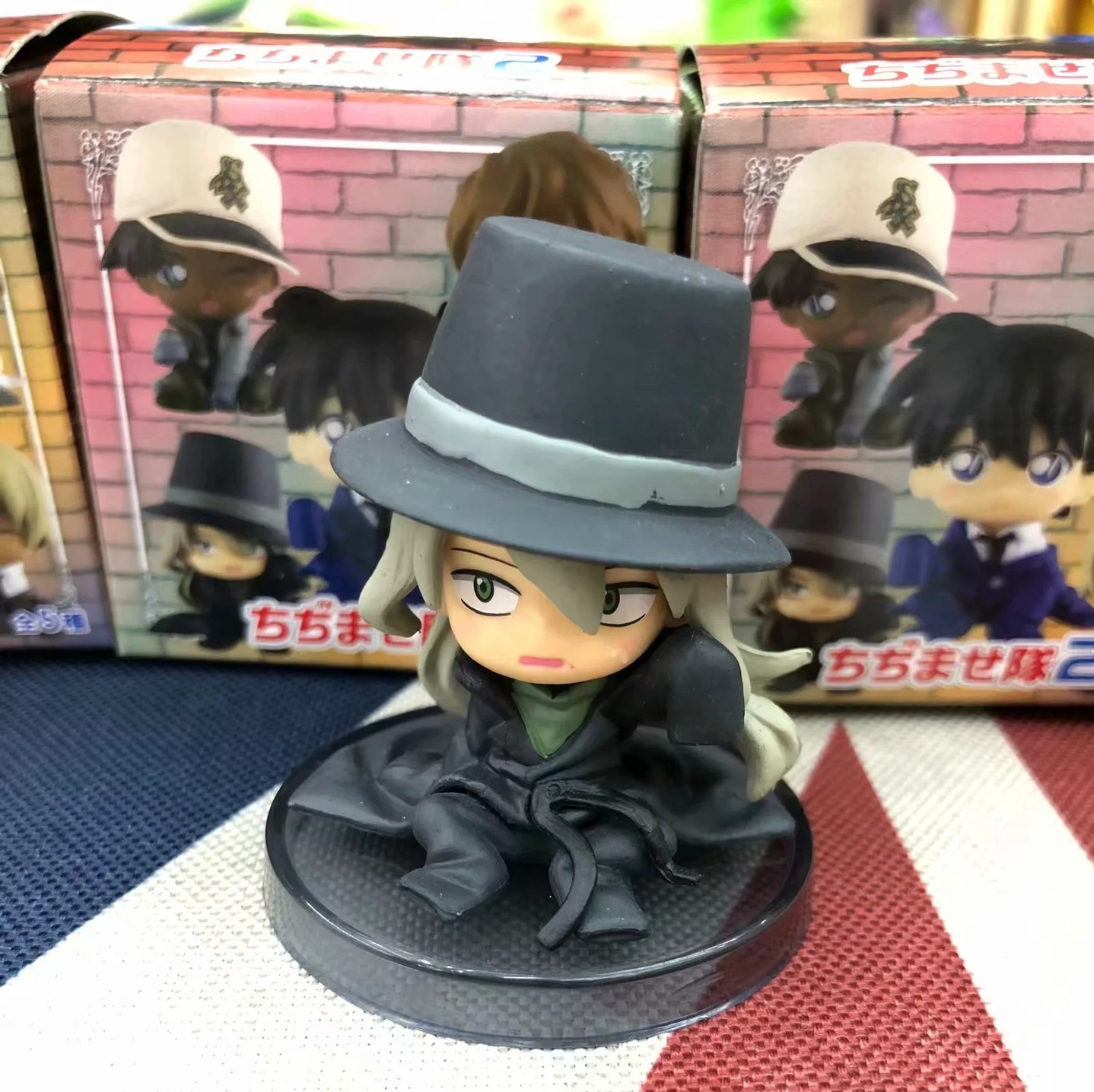 Mô hinh Detective Conan Chibi Gapcha nhân vật Gin tổ chức áo đen 1489 D 3 2