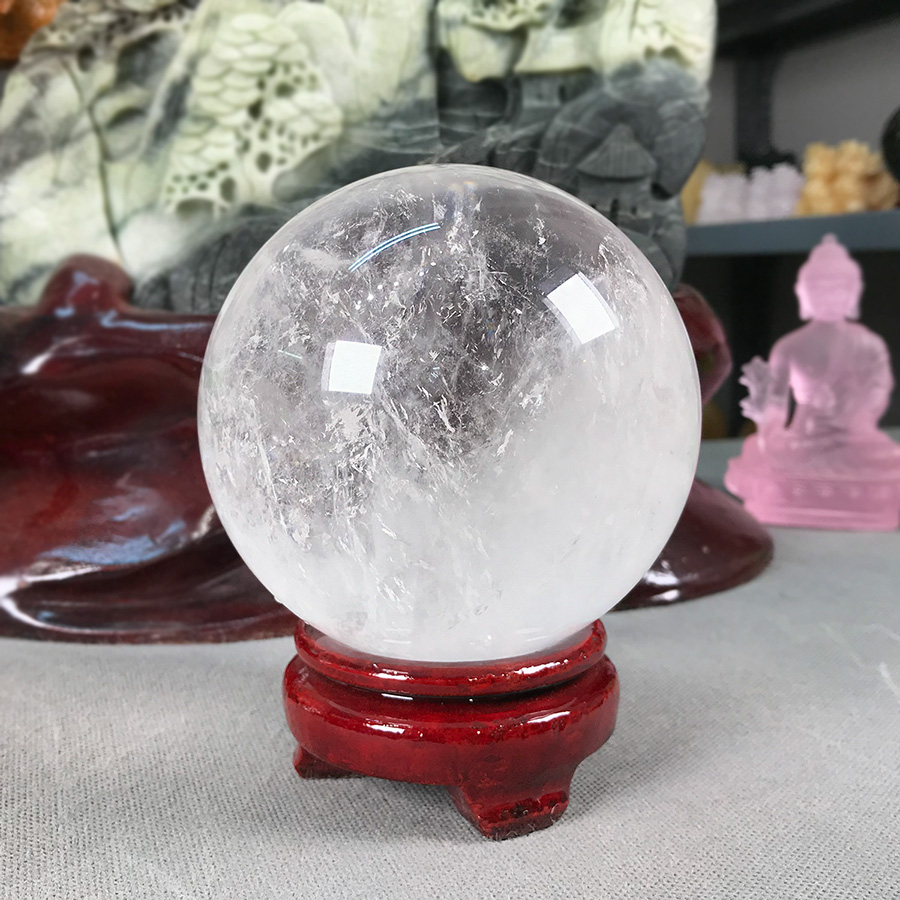 Quả Cầu Phong Thủy Thạch Anh Trắng