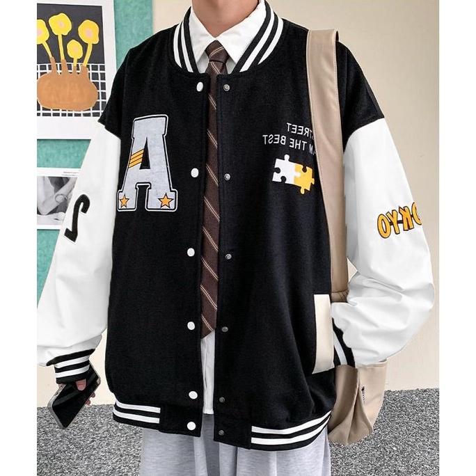 (Local Brand Hot) Áo Thêu Varsity Jacket - Áo Khoác Bomber Thêu Cardigan 3 Màu BOIN LUCKY chữ A thêu cả áo Siêu đẹp Ocea