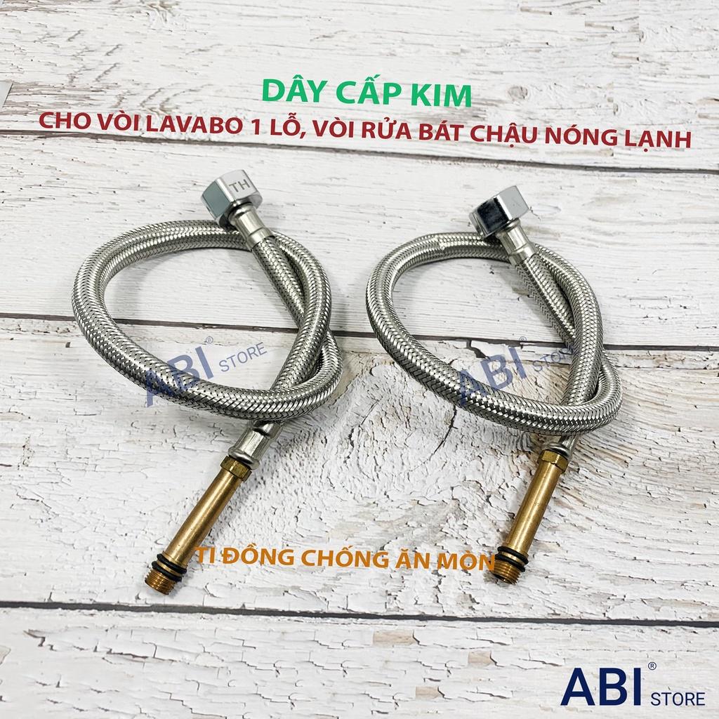 Dây cấp lavabo 1 lỗ, vòi rửa bát nóng lạnh cắm chậu