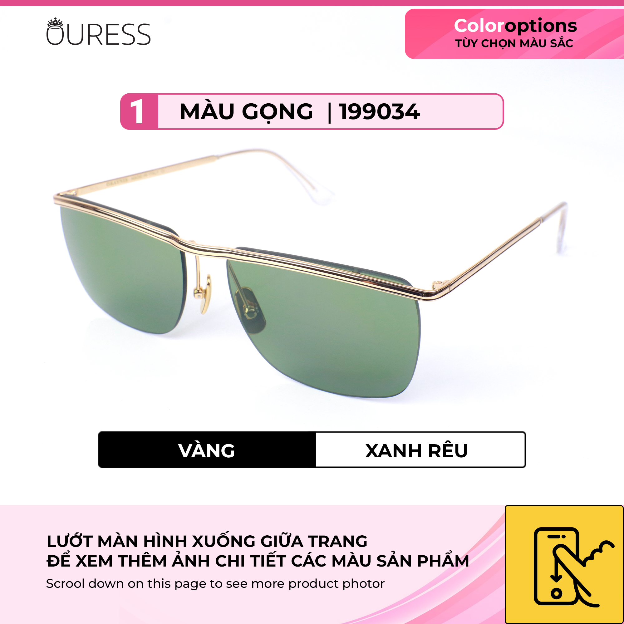 Kính mát nam titanium siêu nhẹ siêu thời trang 199034