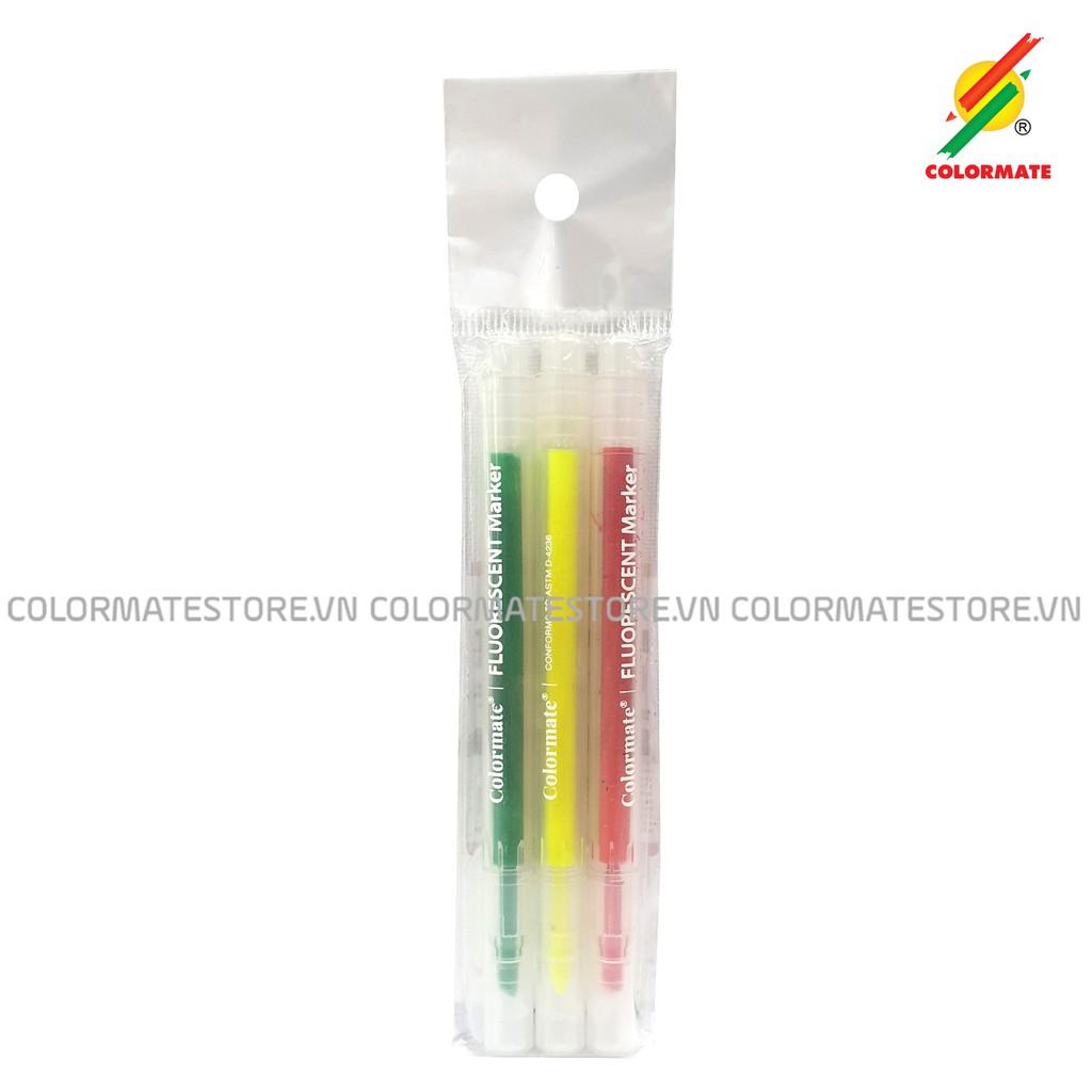 Bút lông dạ Colormate, bút đánh dấu bộ 3 màu - COLORMATE