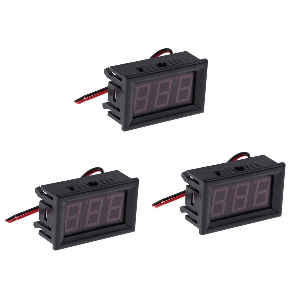 3Pcs DC 4.5V To 30V Voltage Meter LED Digital Panel Display Volt Voltmeter