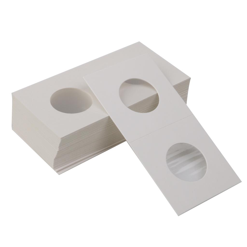 100PCS Cardboard Coin Holders Flips Mylar Coin Supplies 23/27.5mm