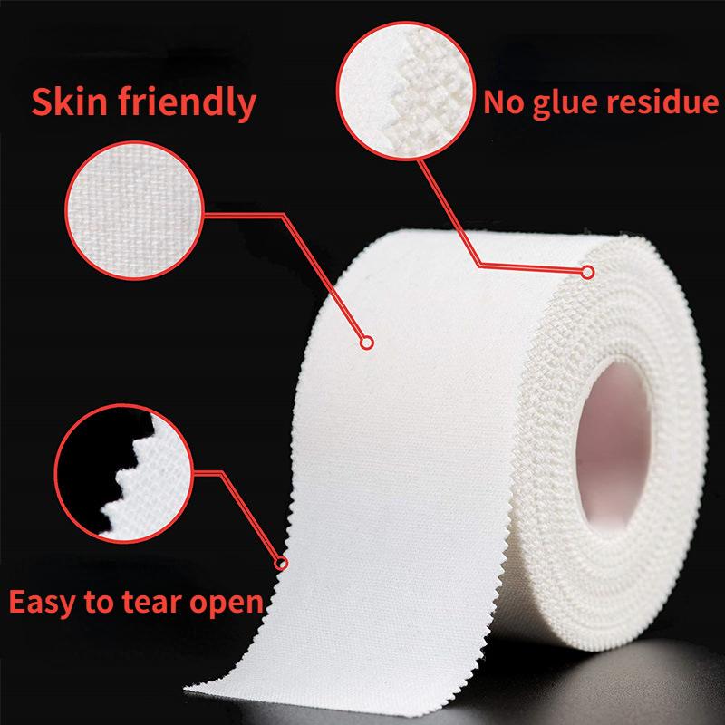 10 gói băng thể thao trong băng bông trắng băng dính dây thun băng đầu gối cổ tay cổ tay cơ bắp hỗ trợ cơ bắp- dễ dàng xé rách Color: Dia 2.5cm Size: 13.7M