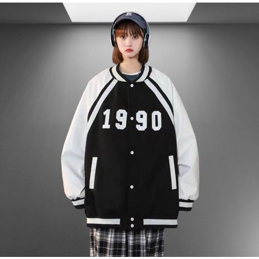 Áo khoác dù Bomber 1990 form rộng 2 lớp, Áo khoác nam nữ phong cách Hàn Quốc