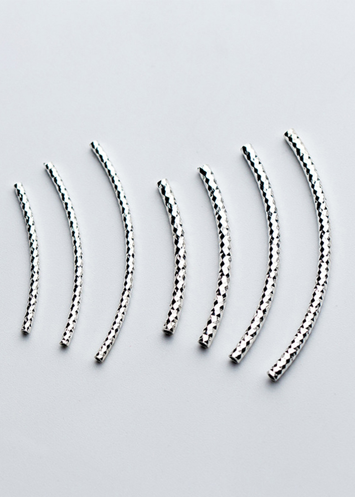 Hình ảnh Combo 4 cái charm bạc ống xoắn họa tiết xỏ ngang - Ngọc Quý Gemstones