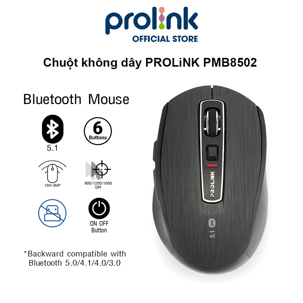 Chuột không dây PROLiNK PMB8502 cao cấp, tiết kiệm pin , chơi game, văn phòng dùng cho PC, Macbook, Laptop