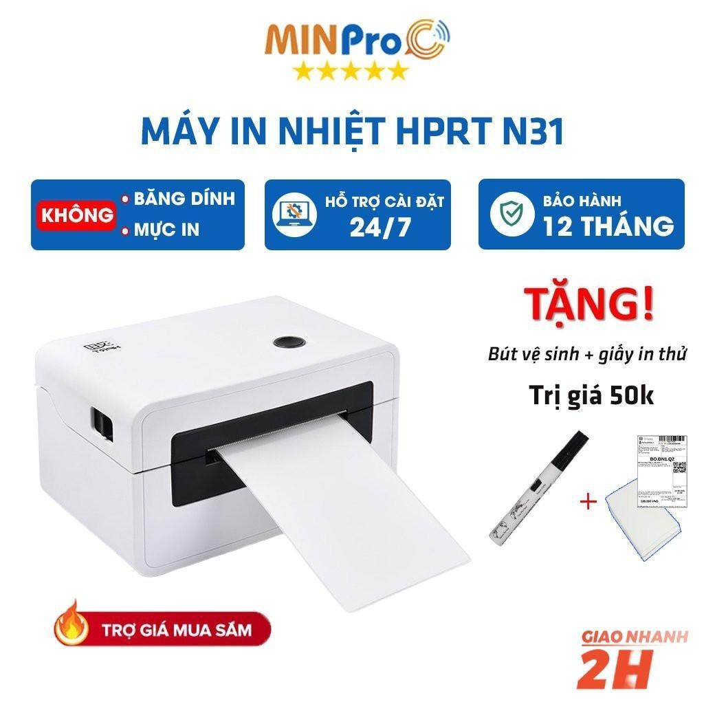 Máy in nhiệt mini HPRT N31 chuyên dụng in đơn hàng, in hóa đơn, in tem mã vạch rõ nét bảo hành 12 tháng