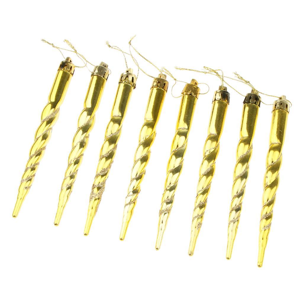 Christmas tree decoration Plastic Column Hanging Ornament Set of 8