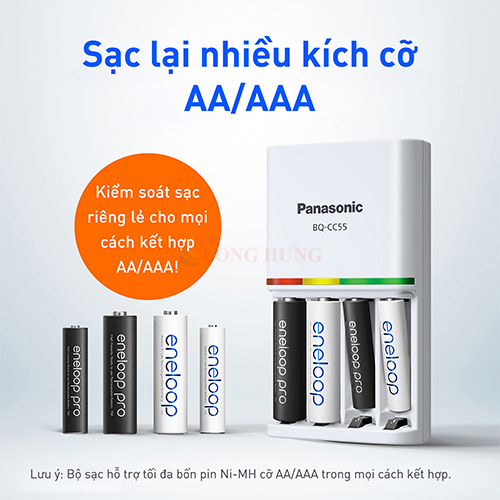 Bộ sạc pin Panasonic Eneloop AA 2000mAh K-KJ55MC40V2 (4 viên) - Hàng chính hãng