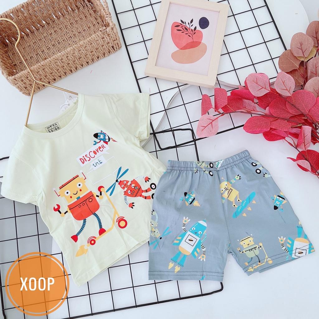 (Bảng Nhí 8-16kg) Bảng 4 bộ cộc tay cotton xuất hàn in hoạ tiết to cho bé (có chọn mẫu) Shop Phúc Yến