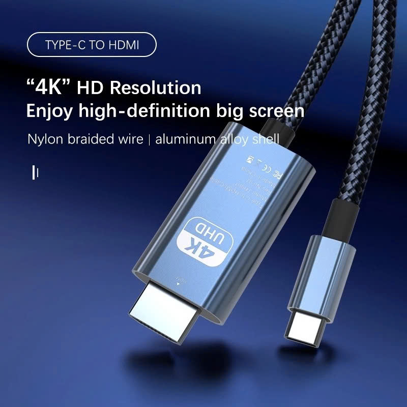 Dây Cáp Chuyển Đổi USB Type C To HDMI 4K 60Hz Dài 1.8M - Hàng Nhập Khẩu