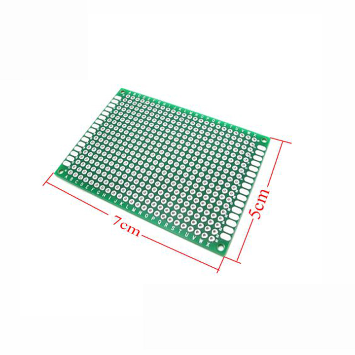 PCB Đục Lỗ 2 Mặt LOẠI 5X7CM( PHÍP THỦY TINH FR1.4)